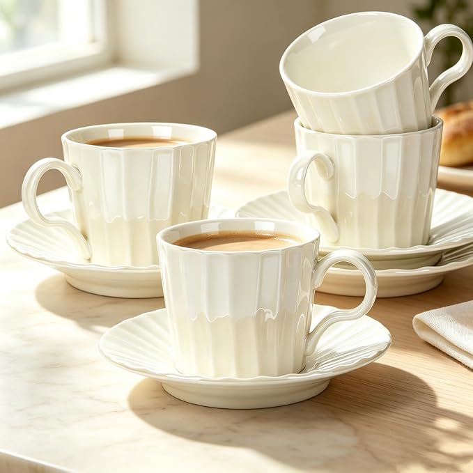 Ceramic Coffee Cup, 8 oz Cappuccino Cups - Image 6