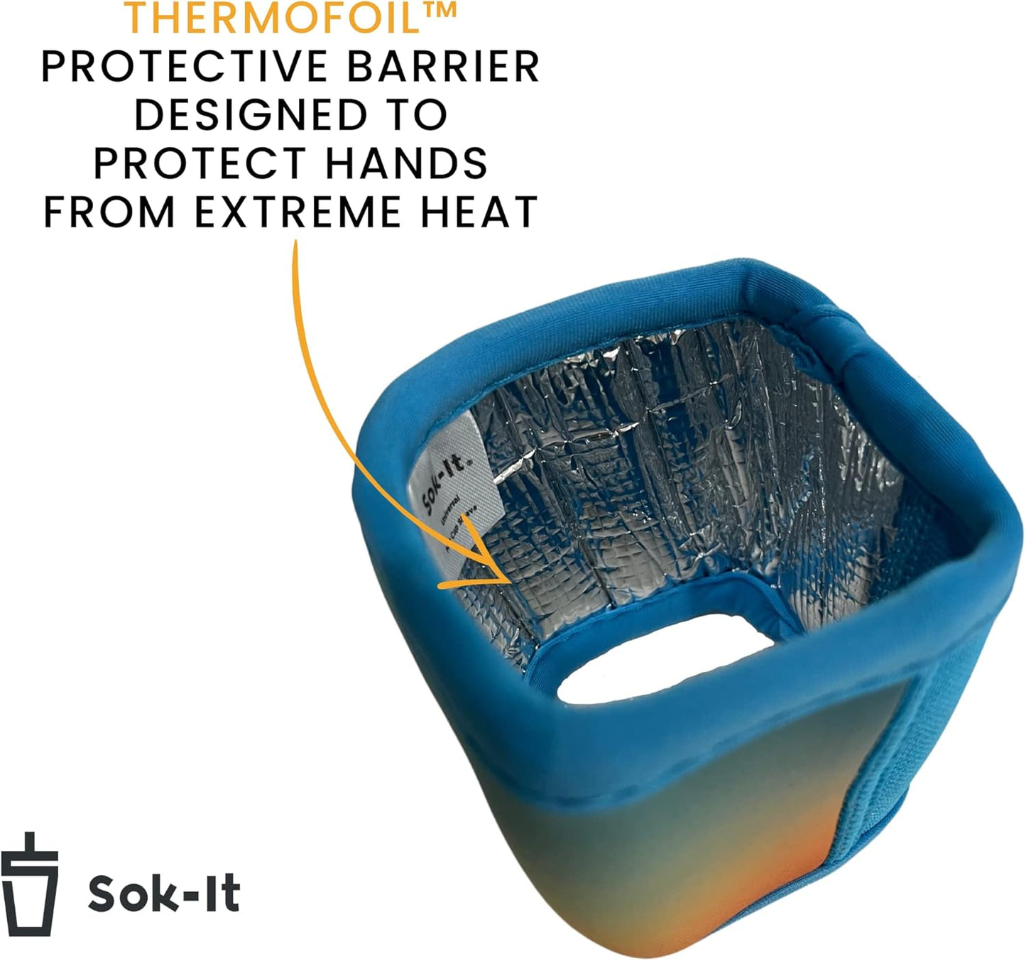 Sok It HotSok Coffee & Tea Reusable Insulated Neoprene Cup Sleeve (Color Burst)