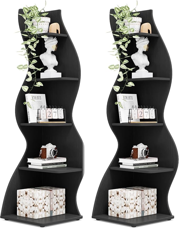 Tribesigns Corner Shelf, Modern 5-Tier Wall Corner Bookshelf, Stylish Corner by Unknown
