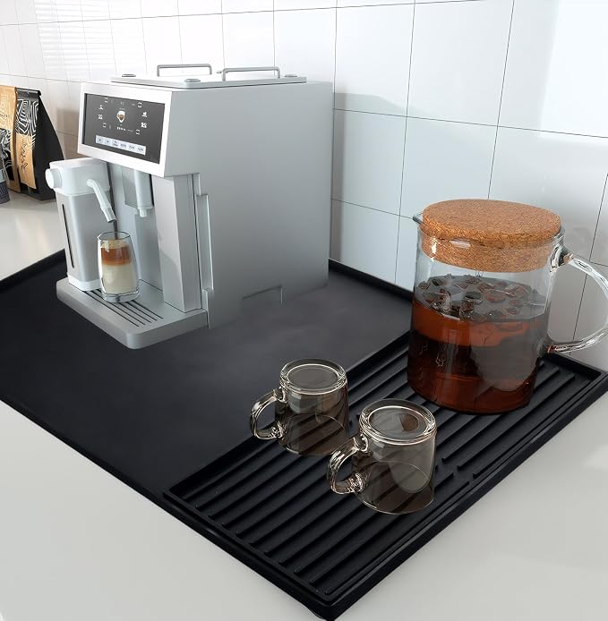Coffee Bar Mat for Countertop, Emptycolor Heat Resistant Non-Slip Silicone - Image 5