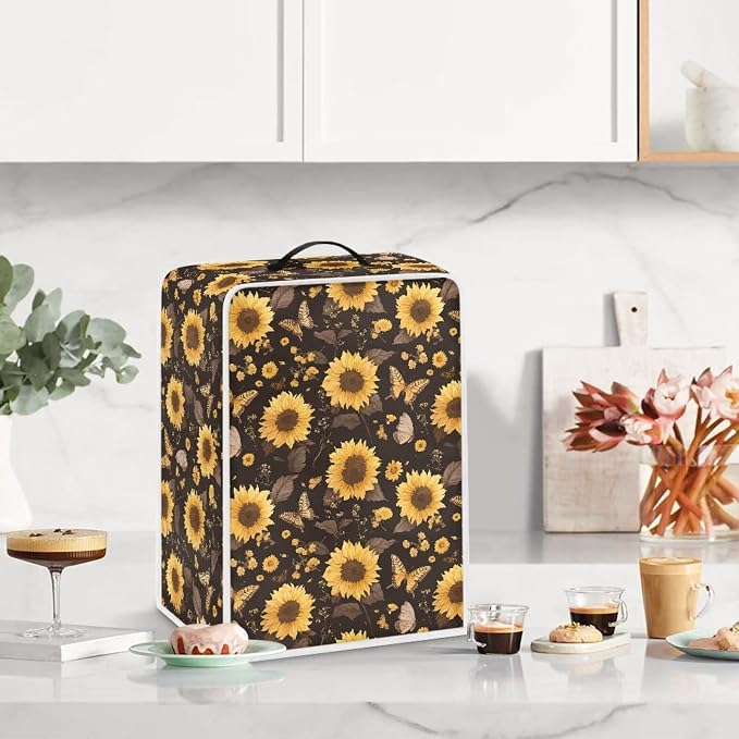 Sunflower Butterfly Coffee Maker Cover Dust Protection Coffee Machine Cover - Image 3