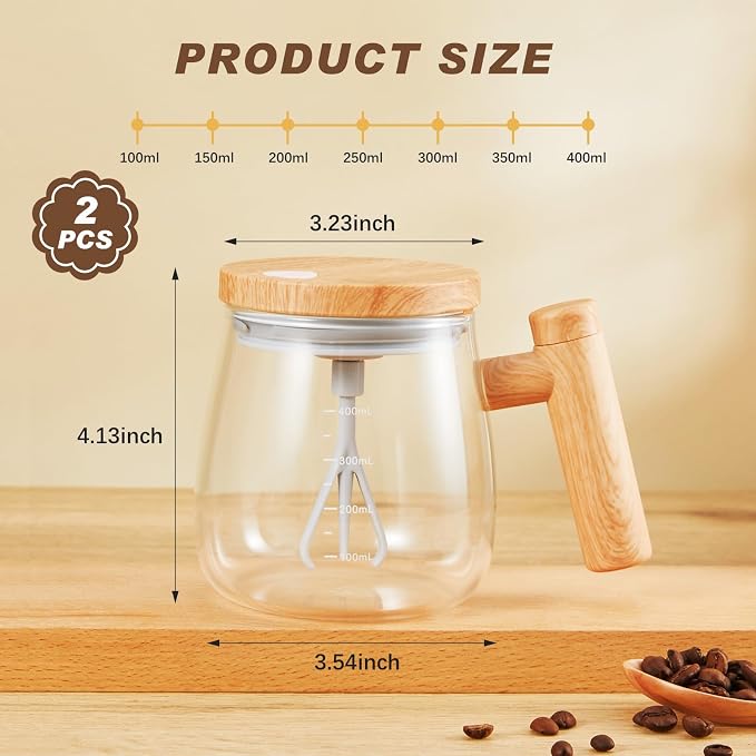 Maxcheck 2 Pcs Self Mixing Coffee Mug - Image 3