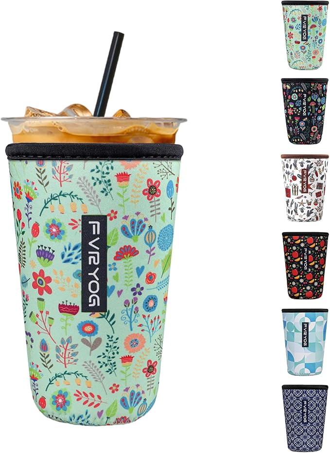 Reusable Insulated Neoprene Iced Coffee Sleeves by Fvryog