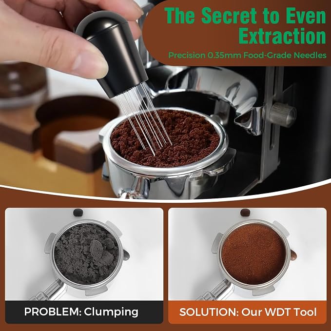Espresso Accessories Kit, 51mm Coffee Distributor & Tamper Leveler, Dosing - Image 3