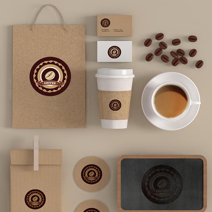 500 Counts Coffee Drinks Stickers Gift Wrap Self-Adhesive Sealing Sticker - Image 7