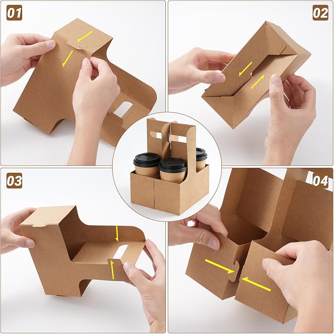 100 Pcs 2 Cup Drink Carrier Disposable - Image 4