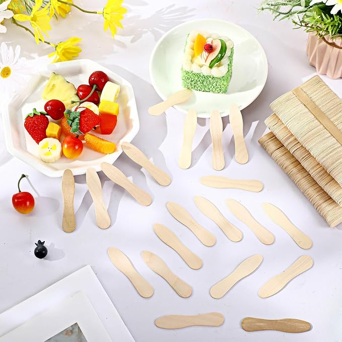 Skylety 8000 Pcs Wooden Ice Cream Spoon Bulk Mini Disposable Tasting Spoons Set - Image 6