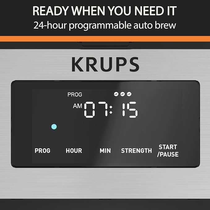 Krups Simply Brew Stainless Steel and Thermal Carafe Drip Coffee Maker 12 Cup - Image 3