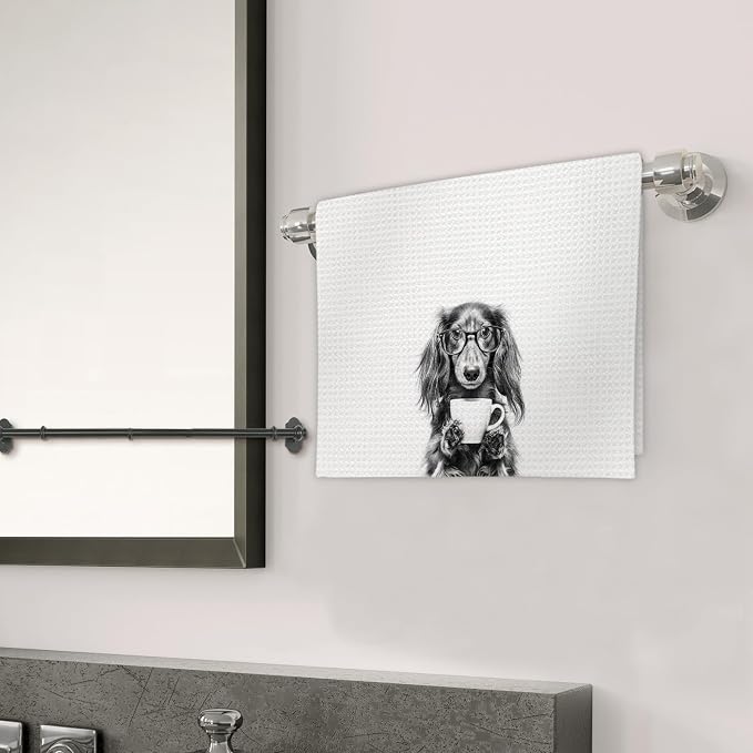 Long Haired Dachshund Gifts Coffee Kitchen Towels, Gifts - Image 3