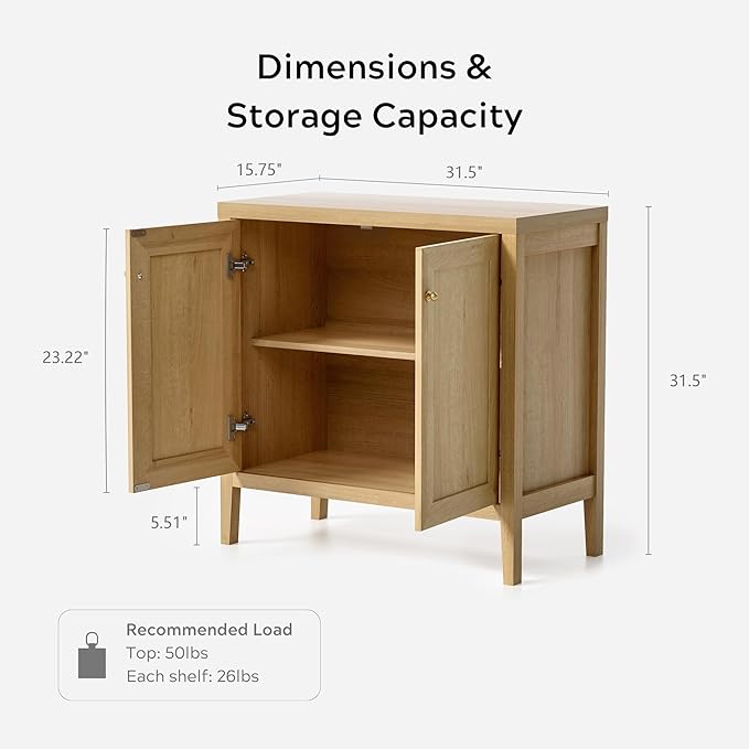 EYYTHUNG Farmhouse Buffet Cabinets Set of 2, Sideboard Storage Cabinet - Image 2