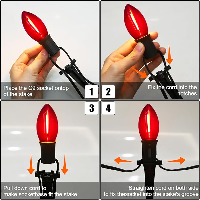 C9 Led Christmas Pathway Light Outdoor, 38FT Christmas Marker Stake Lights - Image 3