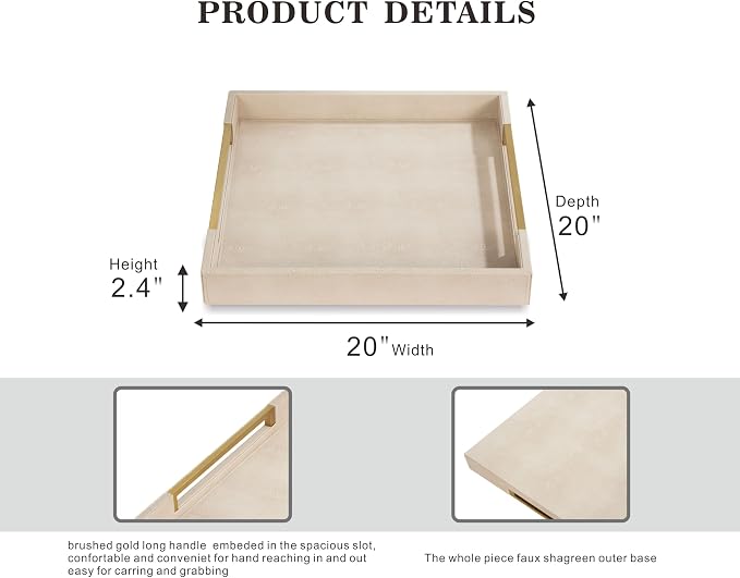 Sagala 20"x20" Extra Large Ottoman Tray - Image 3