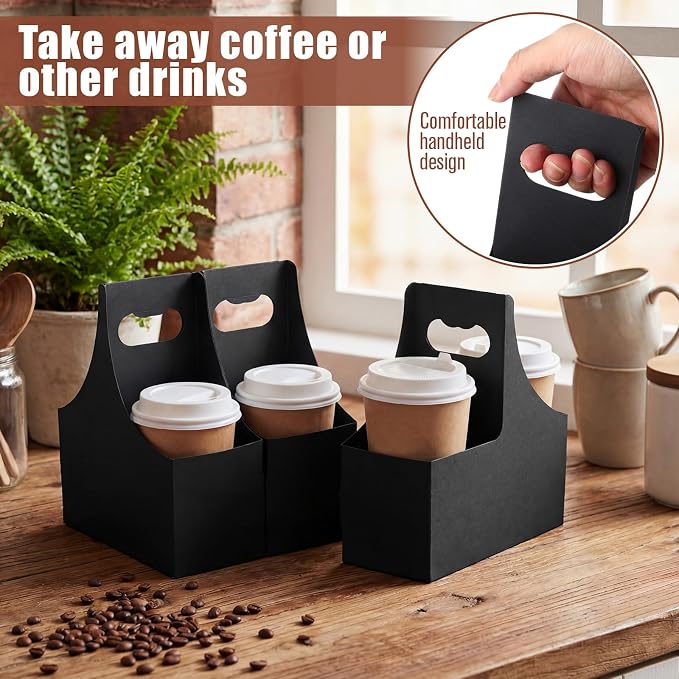 Dunzoom Black 60 Pcs 2 Cups Drink Carrier - Image 5