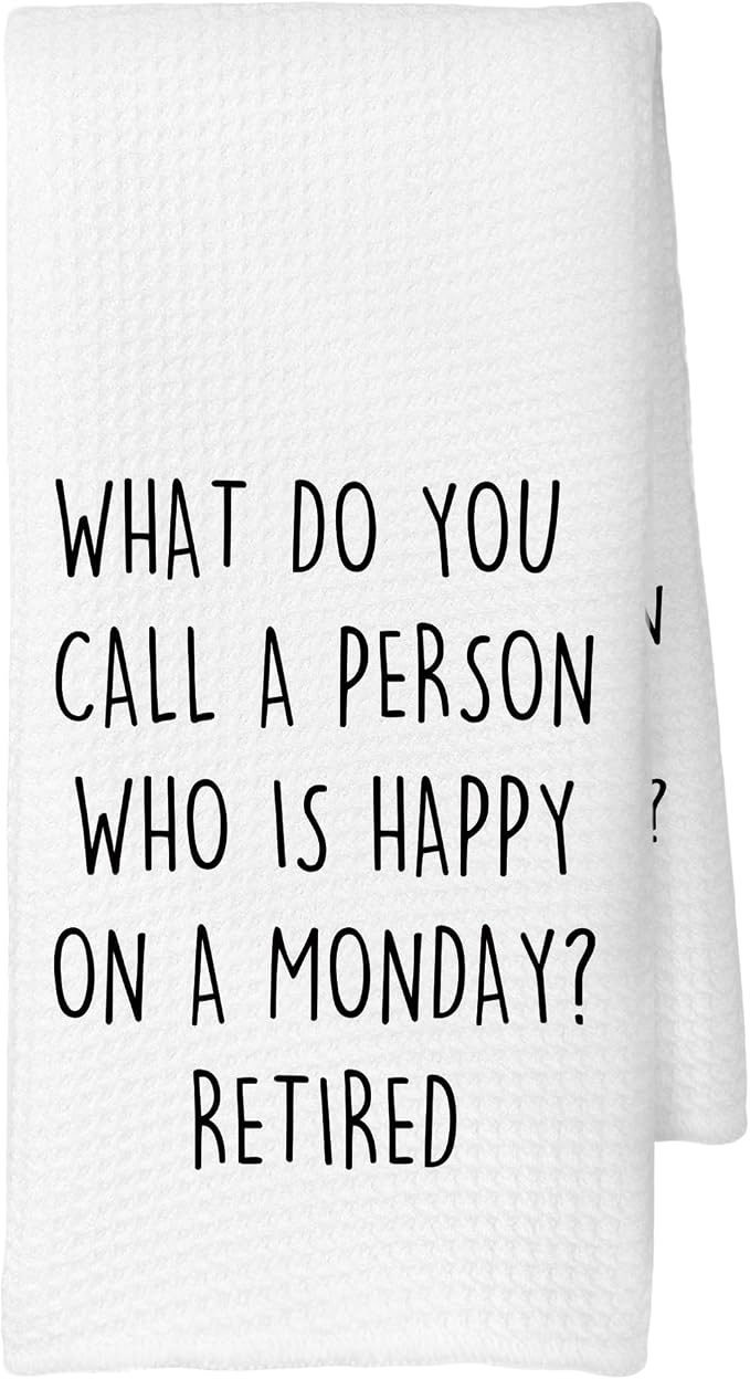 Funny Humorous Kitchen Towels, Funny Retirement Gifts by CUANFDDSF