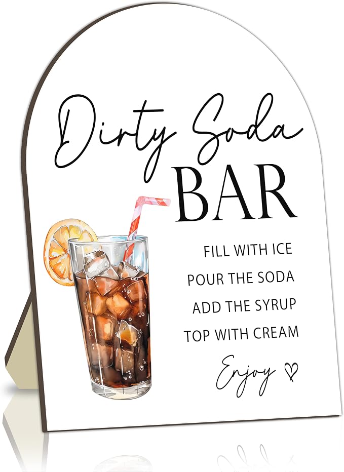 Soda Bar Wooden Tabletop Welcome Sign, Soda Bar Baby Shower Drink Station Sign by Unknown