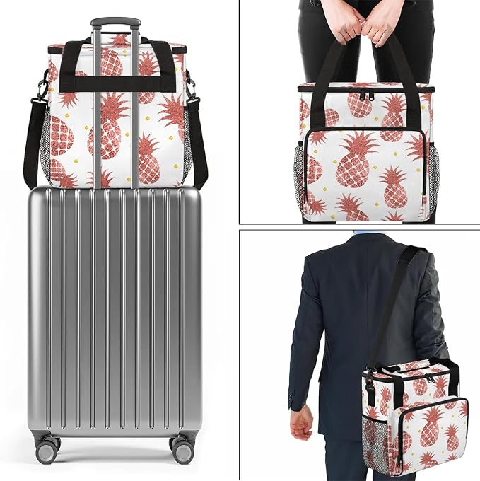 Pineapples Fruits Coffee Maker Carring Bag, Large Insulated Storage Organizer - Image 7
