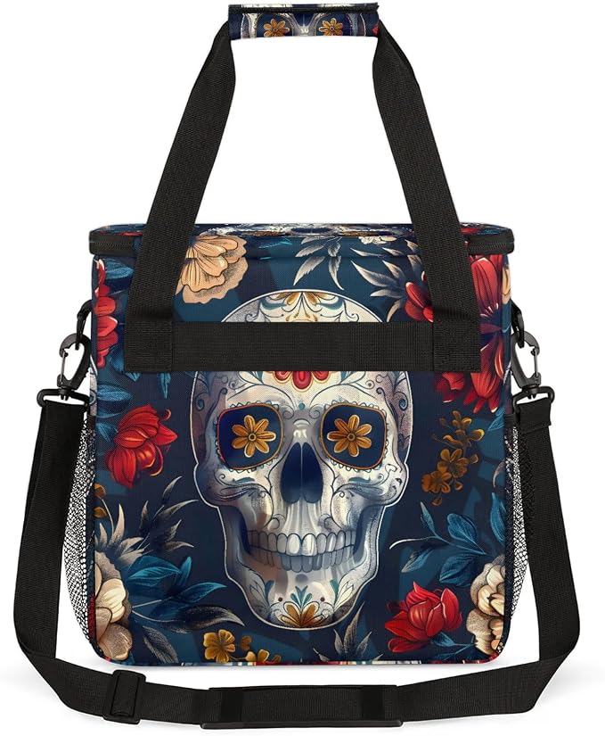 Sugar Skull Skeleton Head Day Of The Dead Coffee Maker Carring Bag, Large - Image 5