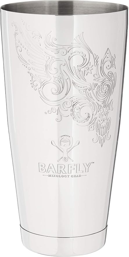 Barfly Cocktail Tin, Large 28 oz, Stainless Steel, Logo Etch by BarflybyMercer