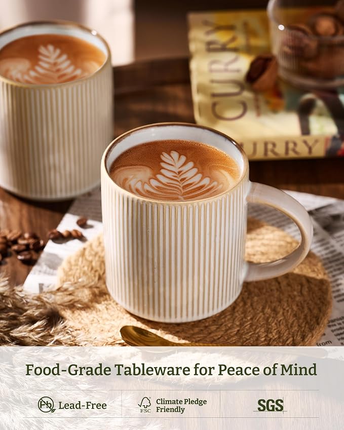 famiware Coffee Mug Set for 4, Star 16 oz Catering Mugs Cup Set - Image 2