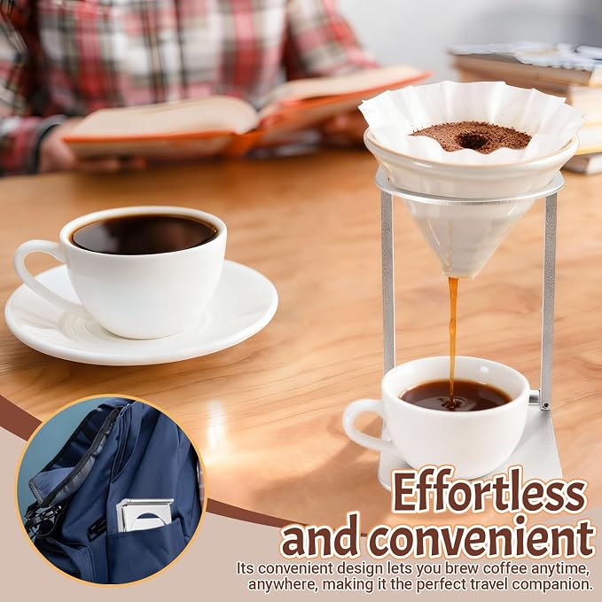 Portable Coffee Maker Stand, Foldable Aluminum Pour Over Coffee Dripper Holder - Image 5