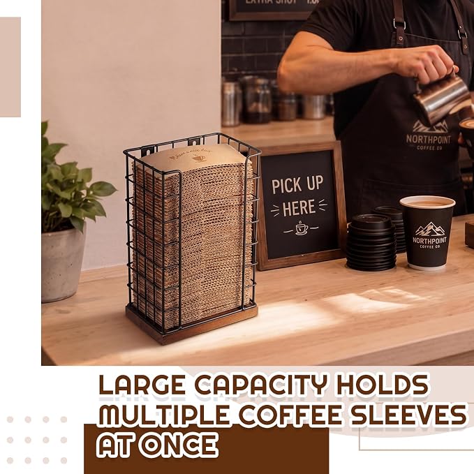 Geelin Coffee Cup Sleeve Holder, Wall Mount or Countertop Cup Sleeve Organizer - Image 4
