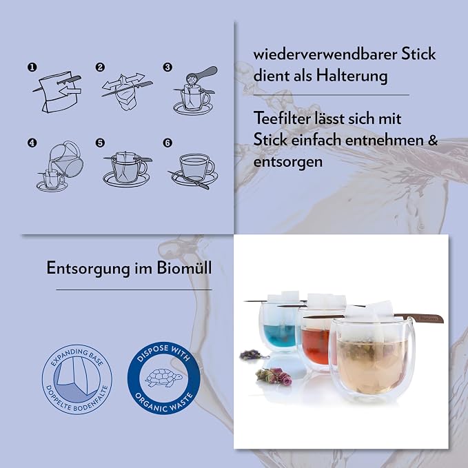 finum® 100 TEA FILTERS + Stick Tea Bags - Image 4