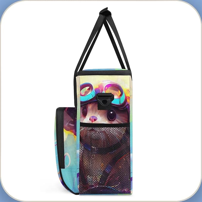 Cartoon Otter Coffee Maker Carring Bag, Large Insulated Storage Organizer Case - Image 4