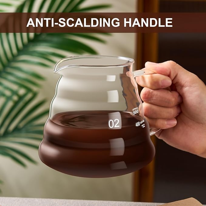 gegewawa Pour Over Coffee Maker Set 20 OZ, Borosilicate Glass Coffee Server - Image 6