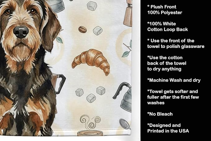 Caroline's Treasures Black and Tan Otterhound Coffee Bar Kitchen Towel Velour - Image 4