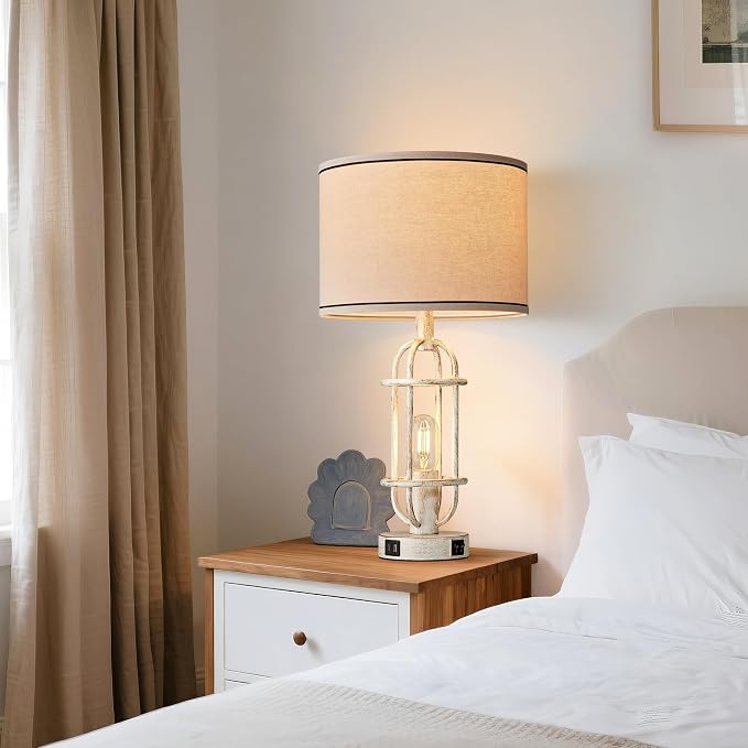 Reaketon 22.3" Farmhouse Table Lamps Set of 2, Vintage Lamps - Image 5