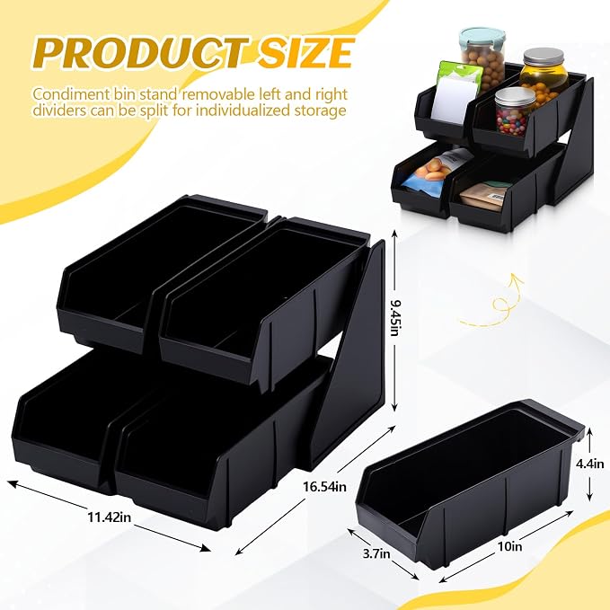 Novabright 4 Compartment Serve Condiment Bin Self Serve Condiment Packet - Image 2