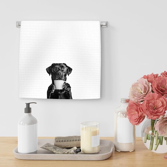 Black Lab Gifts Dog Coffee Kitchen Towels, Gifts - Image 5