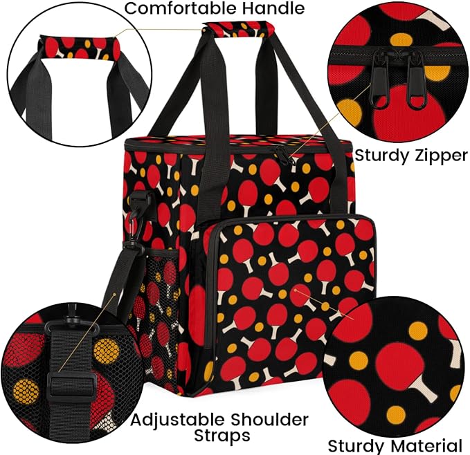 Table Tennis Pattern Coffee Maker Travel Bag, Table Tennis Pattern Large - Image 6