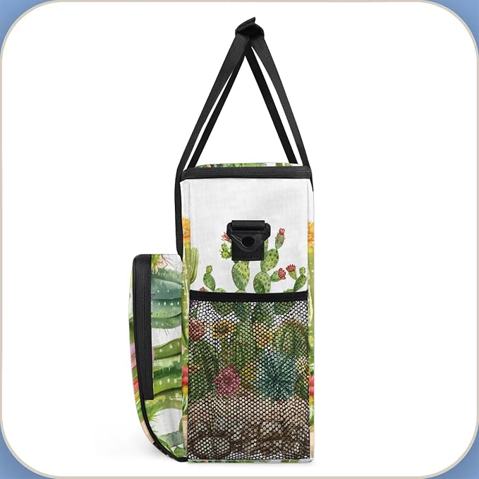 Cactus Floral Coffee Maker Carring Bag, Large Insulated Storage Organizer Case - Image 4