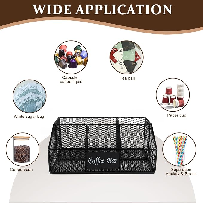 Coffee Bar Organizer for Accessories, Metal Station for Countertop, 5 - Image 5