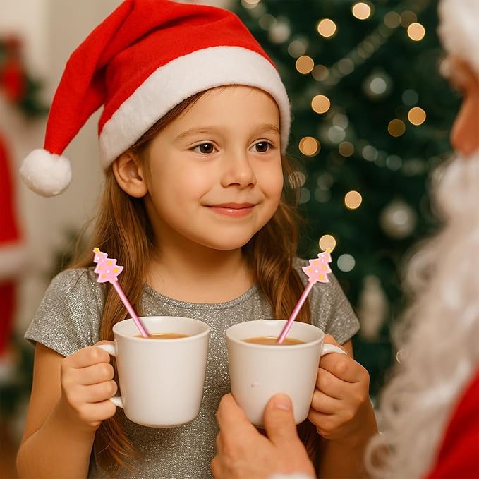 SiliFine 30 Pcs Winter Drink Stirrers Xmas Stir Stick Holiday Coffee Swizzle - Image 4
