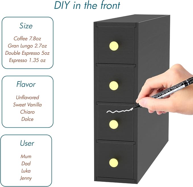 Suli Coffee Pod Holder, 52 Pods Large Capacity, 4-Tier Coffee Pod Organizer - Image 9