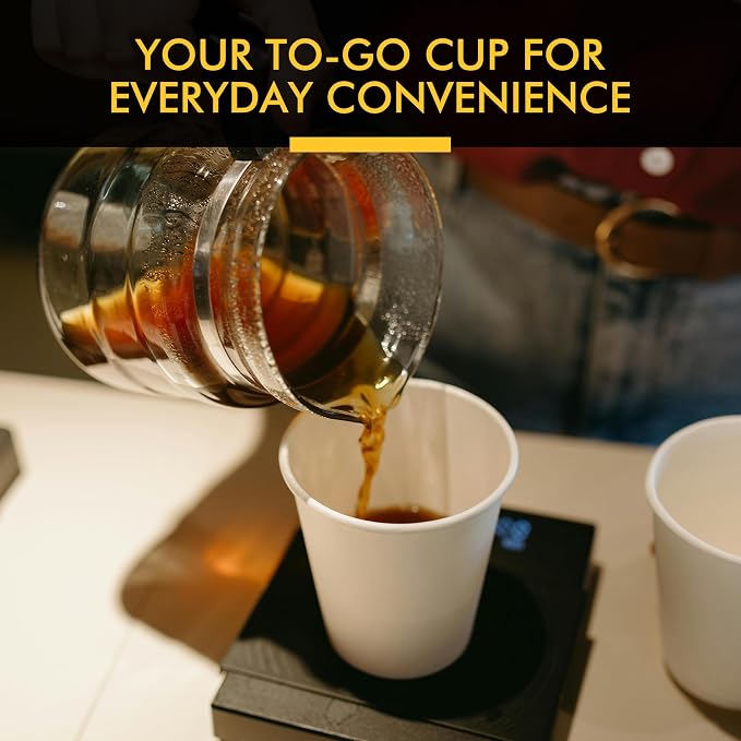 RACETOP 8 oz Disposable Coffee Cups 500 pack, Hot Coffee Cups 8 oz - Image 6