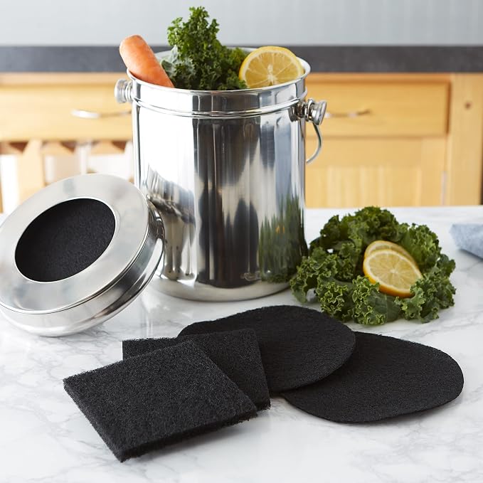 RSVP International Charcoal Compost Bin Filter 2-Piece Set Helps Keep Kitchen - Image 6