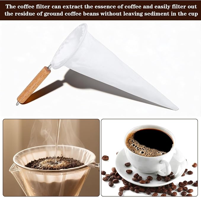 2Pcs Colador Para Cafe, Flannel Cloth Coffee Socks - Image 4