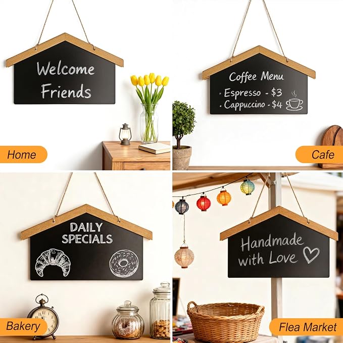 Chalkboard, House Design, 8.35"x13.46" Small Chalkboard Sign, Double Sided Use - Image 5