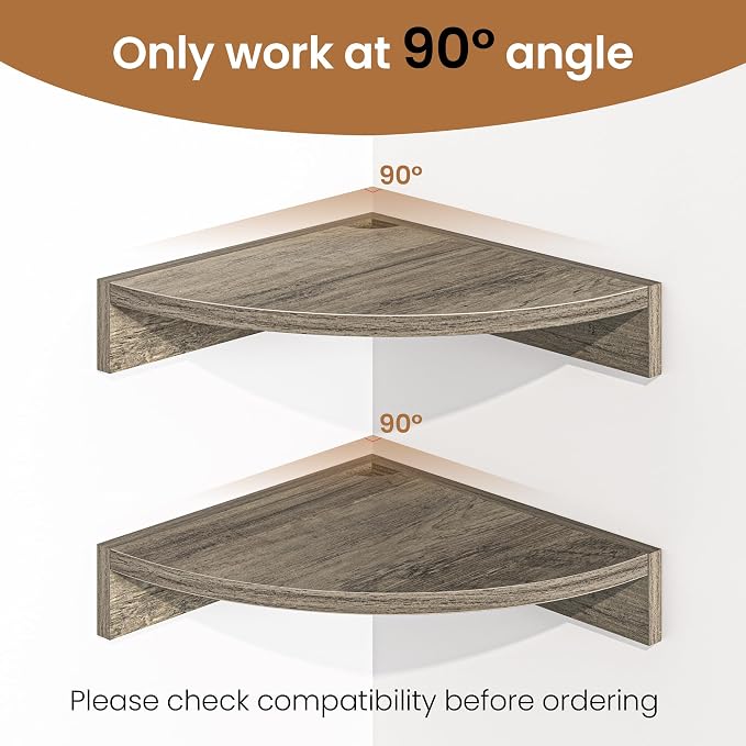 Fun Memories Corner Shelf Wall Mount, Wood Floating Corner Shelves, Corner Wall - Image 5