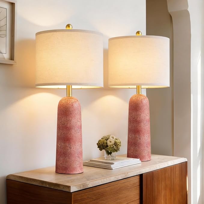 BOBOMOMO 27.25" Modern Table Lamp Set of 2, Lamps - Image 8