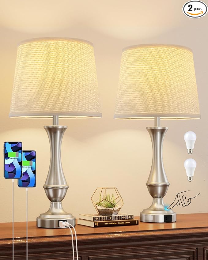 Seealle Upgraded Touch Lamps for Night Stands Set of 2 by SeealleLighting