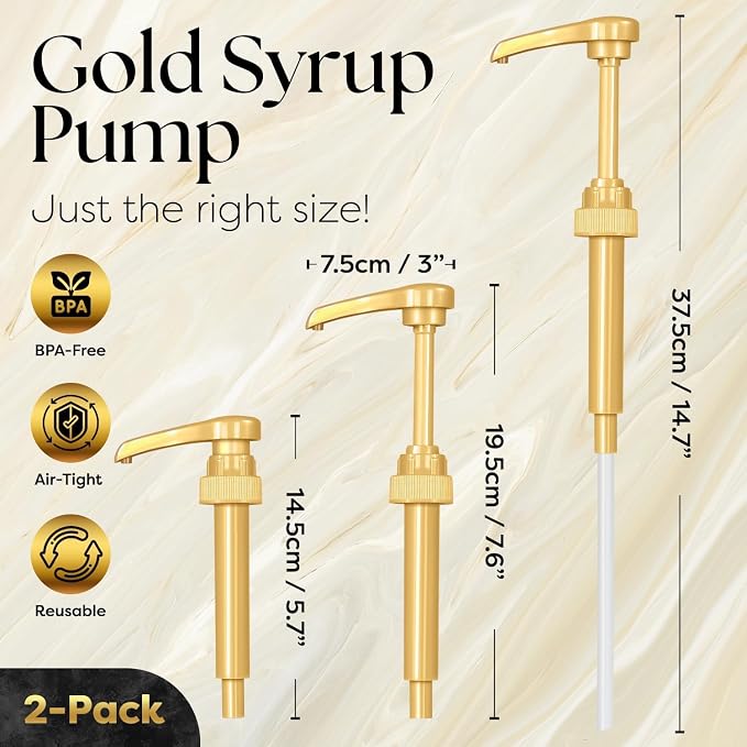 4 Pack Fresh Finest Coffee Syrup Pump Dispenser, Syrup Pump is Compatible - Image 4