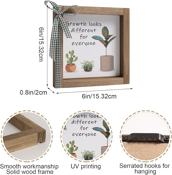 6 Inch Office Desk Decor, Wooden Growth Looks Different - Image 6