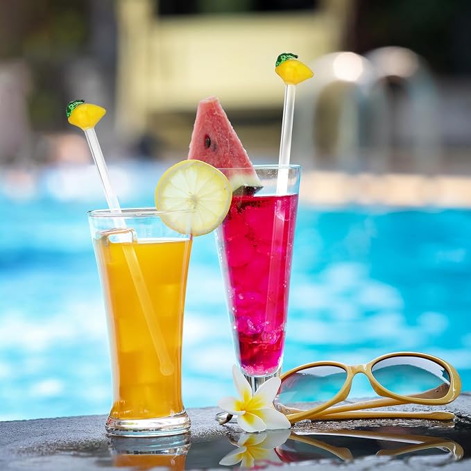 SiliFine 6 Pcs Lemon Glass Swizzle Sticks - Image 5