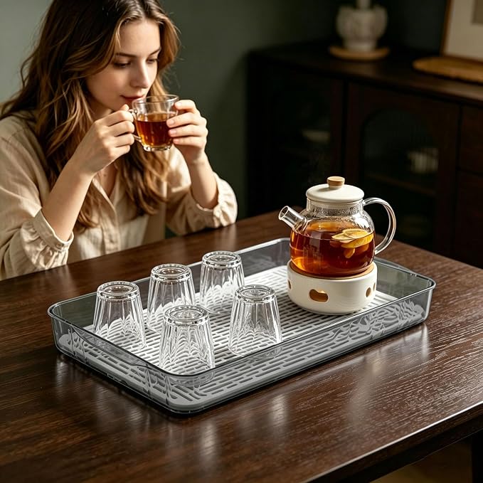 Plastic Drain Tray Bottle Cup Dish Drying Rack - Image 3