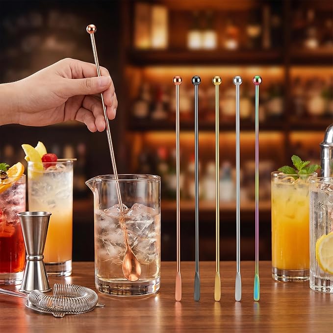 8 Pcs 7" Swizzle Sticks Cocktails Stirs Reusable Coffee Stirrers Drink Stirrers - Image 4