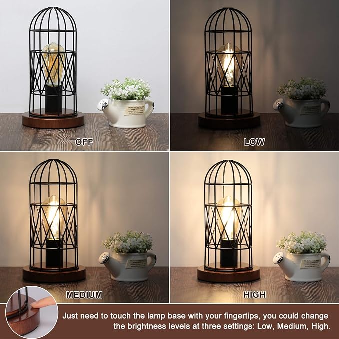 Touch Control Table Lamp, Industrial Bedside Lamp - Image 2